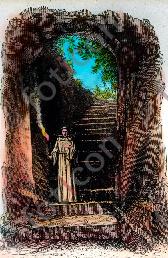 Treppe der Calixtus-Katakombe | Stairway of Callistus catacomb - Foto simon-107-009.jpg | foticon.de - Bilddatenbank für Motive aus Geschichte und Kultur